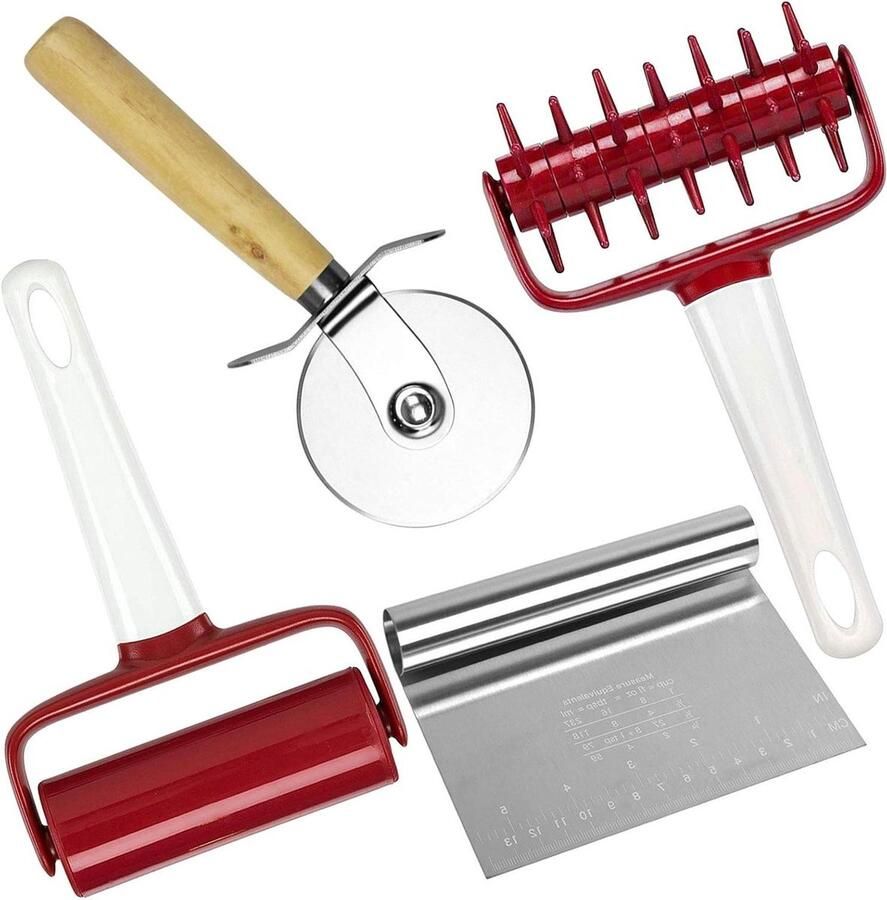 Pizza Gereedschap Set Bakbenodigdheden Bakken van deeg Food grade materialen 4 stuks Multicolor