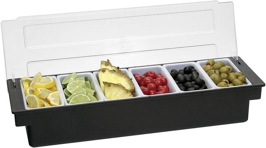 Pizza ingrediëntencontainer met uitneembare inzetstukken multifunctionele kunststof houder voor cocktails en snacks