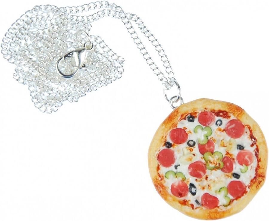 Pizza Ketting Pizza Hanger Unieke Stijl Gedetailleerd 3D Ontwerp 60cm Kleurrijk