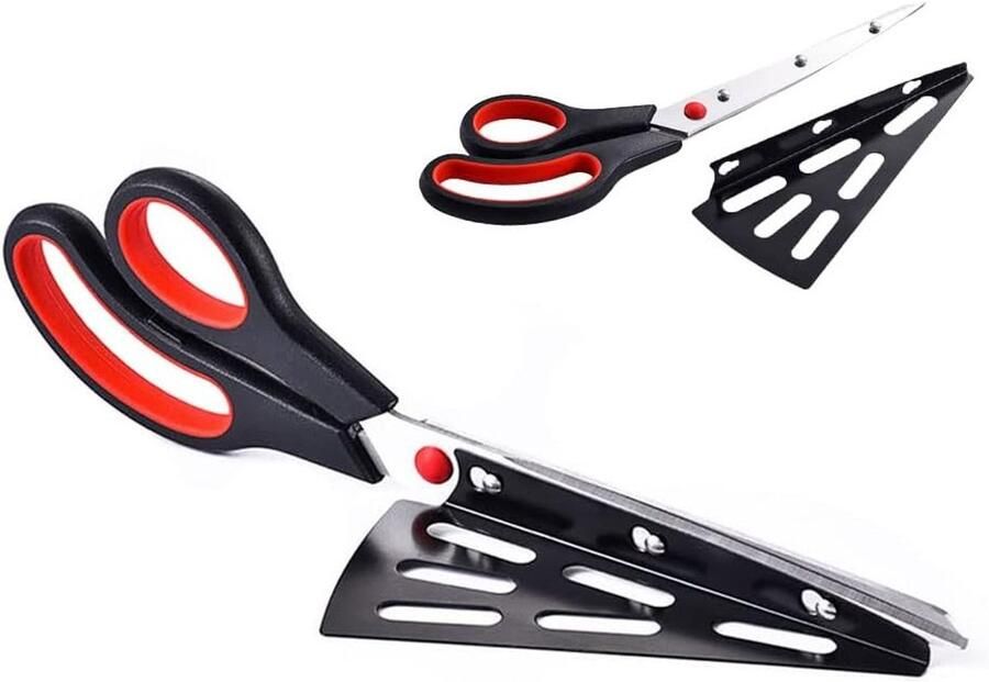Professionele Pizza Schaar 25cm met Veiligheidsschakelaar en Verwijderbare Spatel Ideaal voor Perfecte Pizza Snijden en Keuken Gereedschap