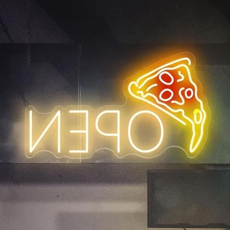 Pizza Neon Sign Acrylic Open Light Up Signs for Business Led Pizza Wall Art for Pizzeria Shop Kitchen Oven Pizza Party Decorations Gifts for Pizza Enthusiast 40 x 20cm 15.7 x 7.8 inch