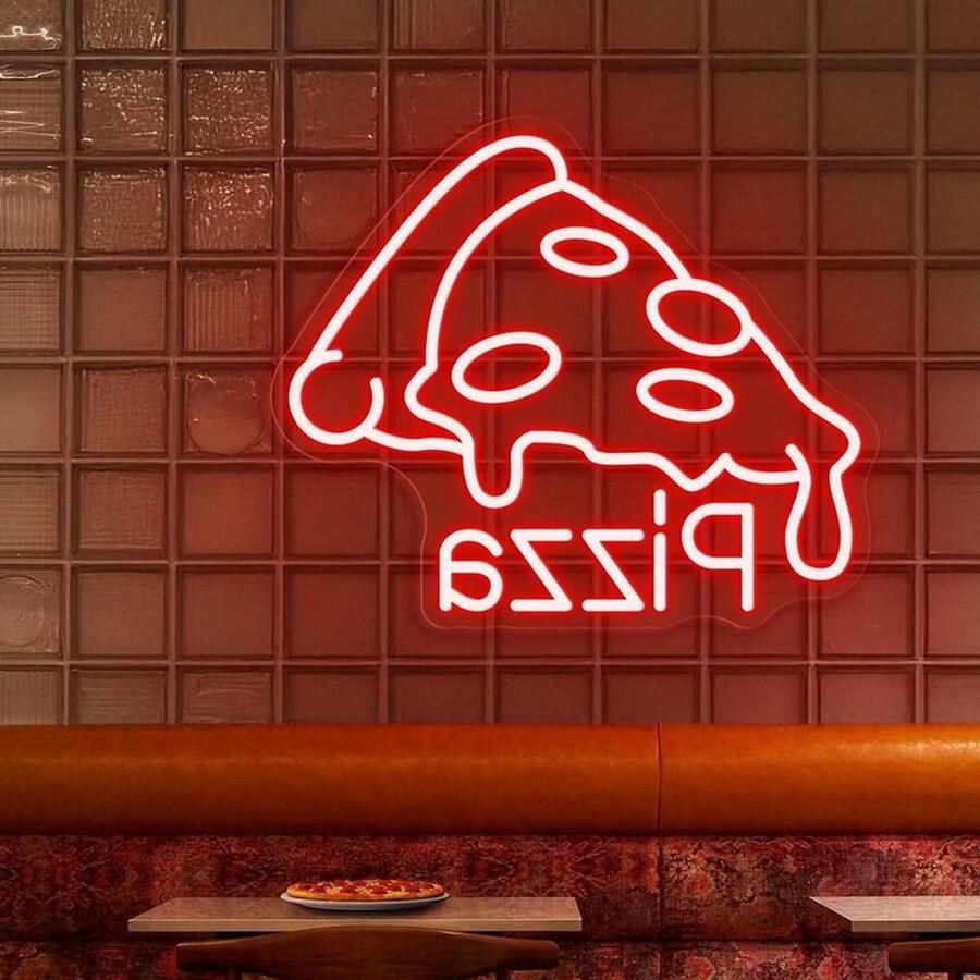 Pizza Open Neonbord Winkel Decoratie Zaken Aantrekken Instelbare Helderheid 40 x 20 x 1 cm