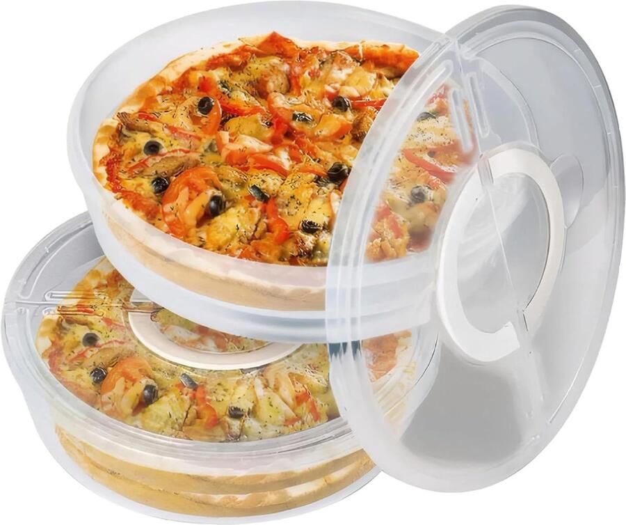 Pizza Opslag Containers Taart Dragers Bakkerij Transport Met Deksel Handvat 12 Inch Helder