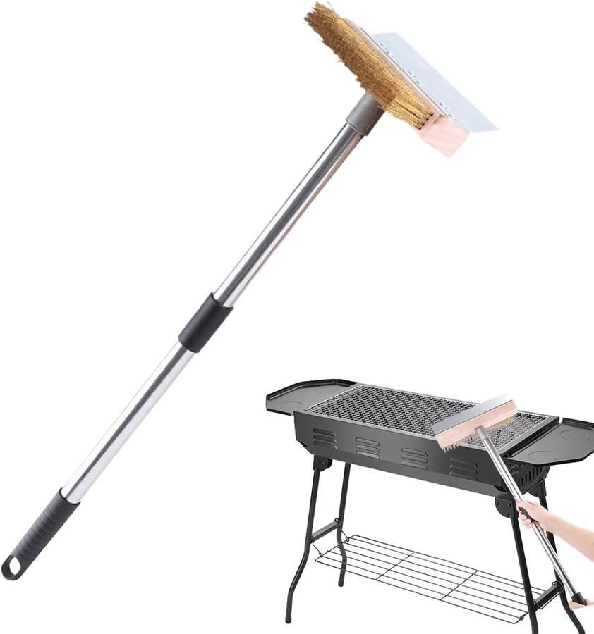 Pizza Oven Borstel Grill Schoonmaker Oven Reinigen Antislip Handvat Lange Steel
