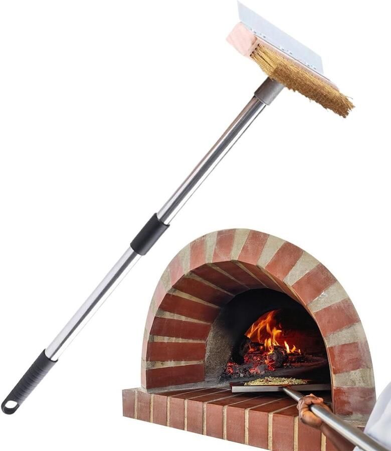 Pizza Oven Borstel Grillborstel Schraper Oven Schoonmaken Met Anti-slip Handvat 42 x 16 x 6 cm