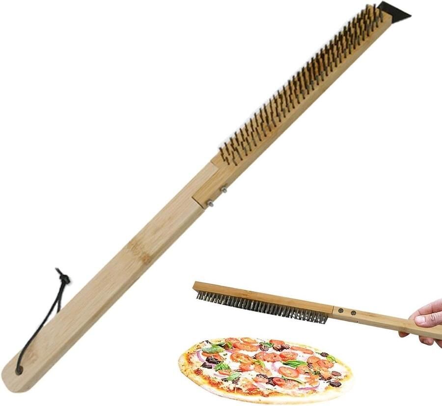 Pizza Oven Borstel Oven Reiniger Pizzaoven Schoonmaken Hittebestendige Handgreep 56.5 cm Metaal