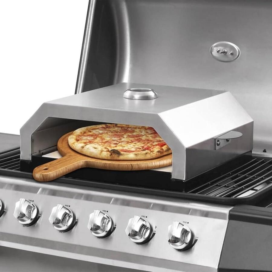 Pizza Oven Buitenoven Pizza Bakken Keramische Steen Roestvrij Staal Zwart