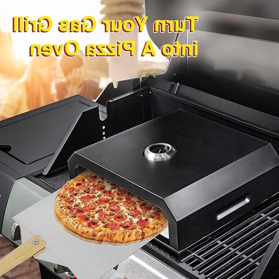 Pizza Oven Buitenoven Pizza Bakken Roestvrij Staal Inclusief Pizzasteen Zilver