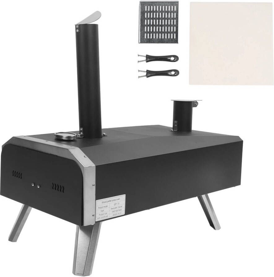 Pizza Oven Hout gestookt Houtoven RVS Incl Draagtas Pizzasteen