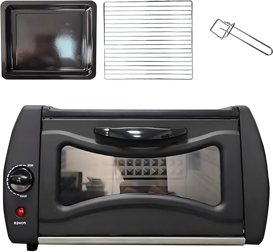 Pizza Oven Mini Oven Thuis Bakken Brede Temperatuurregeling 15 Liter Zwart