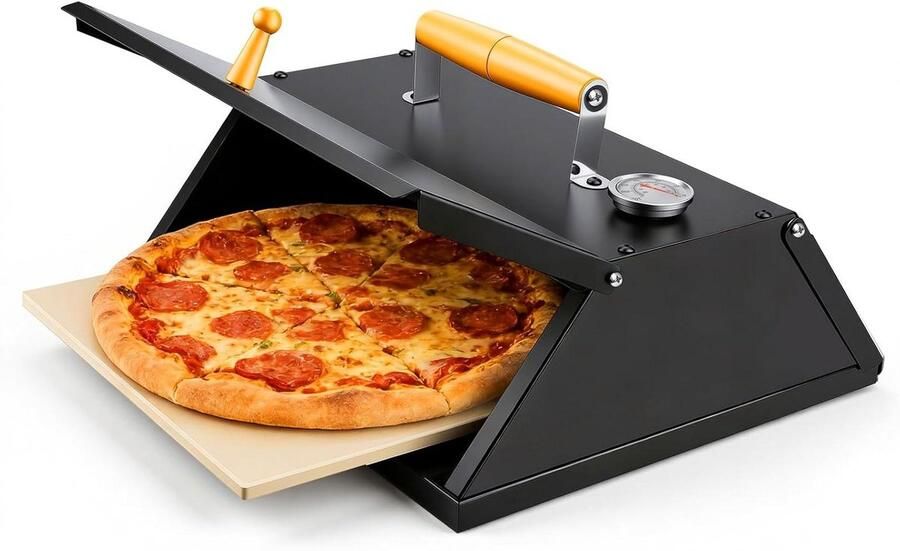 Pizza Oven Opzetstuk Outdoor Pizzaoven Buiten Koken Met Ingebouwde Thermometer 36 x 41 x 22 cm