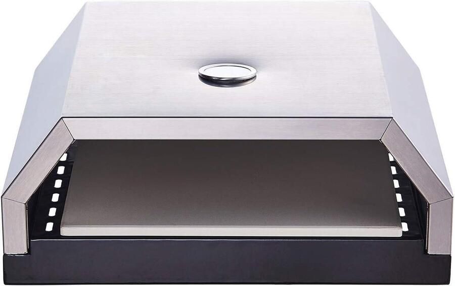 Pizza Oven Opzetstuk Pizza Steen Grill Pizza Bakken Geïntegreerde Thermometer 9 Kilogram Zilver