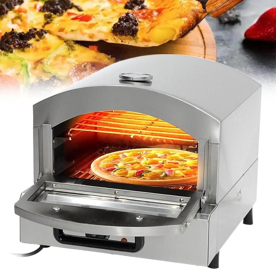 Pizza Oven Pizza Maker Buiten Koken Roestvrij Staal 425 x 52 x 41 cm Zilver