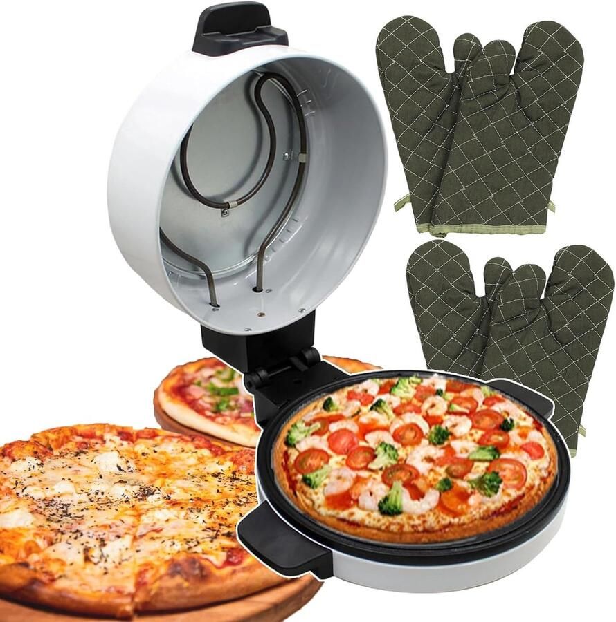 Pizza Oven Pizza Maker Thuis Koken Automatische Temperatuur 30CM Ronde Plaat Wit Zwart