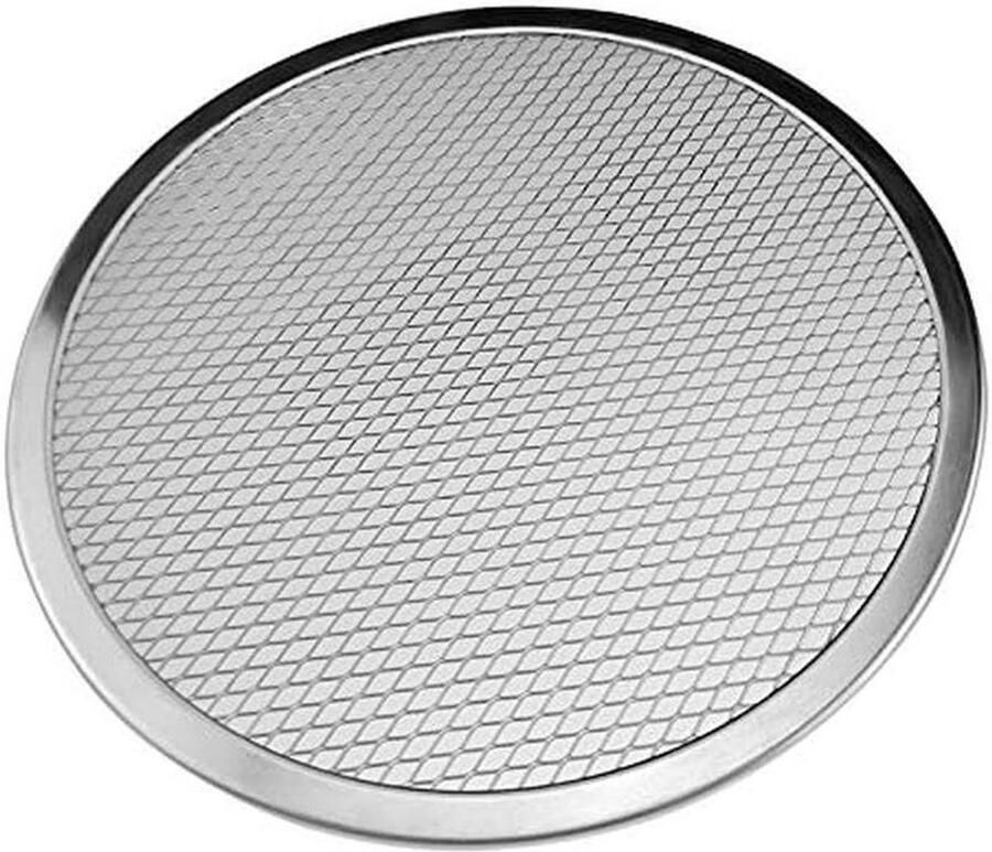 Pizza Pan Bakplaat Pizza Scherm Gelijkmatig Pizza Bakken Aluminium Gaas 10 Inch Zilver
