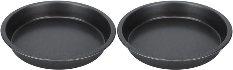 Pizza Pan Set Bakplaat Familiediners Antiaanbaklaag 2 stuks 15 cm Zwart