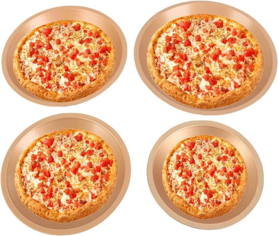 Pizza Pan Set Bakplaat Pizza Bakken Carbon Staal 6 7 8 9 Inch Zwart
