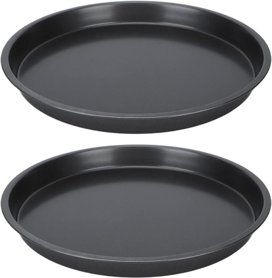 Pizza Pan Set Bakvorm Diep Ambachtelijk Bakken Carbon Staal 2 stuks 10 inch Zwart