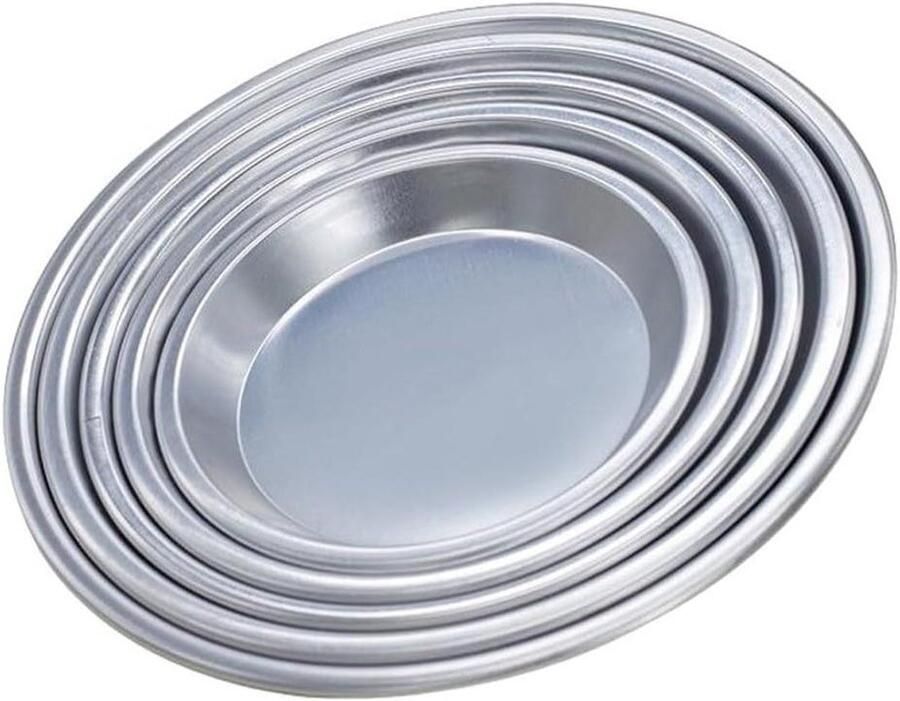 Pizza Pan Set Bakvormen Pizza Bakken Geanodiseerd Aluminium 6 tot 12 Inch Zilver