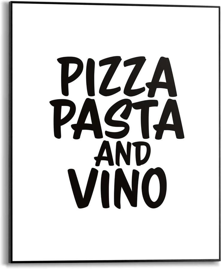 Pizza Pasta Vino Print Wanddecoratie Keuken Woonkamer Decoratie Hoge Kwaliteit Print 50x40cm Zwart Wit