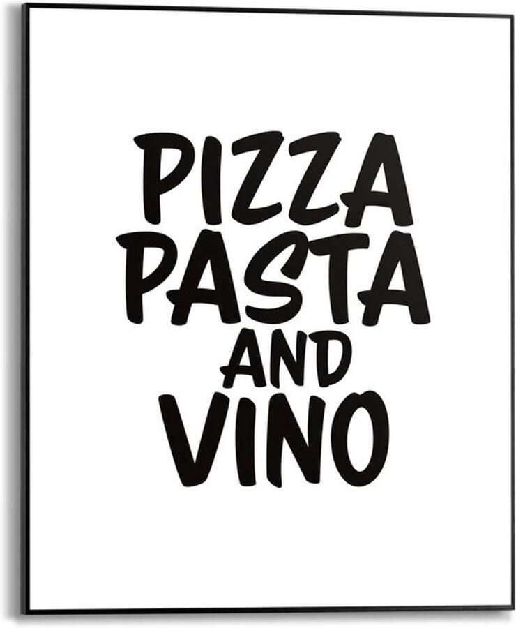 Pizza Pasta Vino Print Wanddecoratie voor de keuken Woonkamerdecoratie Hoogwaardige print 50x40cm Zwart wit