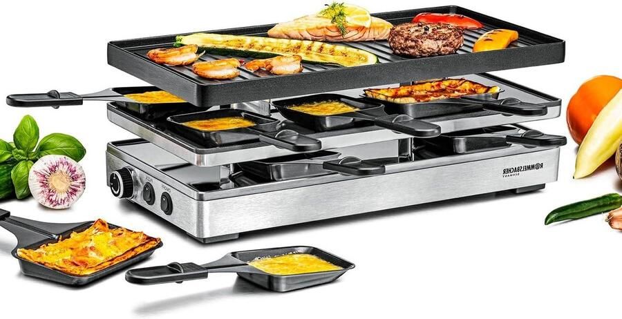 Pizza Raclette Grill Party Pan Pannenkoekenplaat Gezellig Tafelen Omkeerbare Plaat PFAS-vrij 41.5 x 20.5 cm