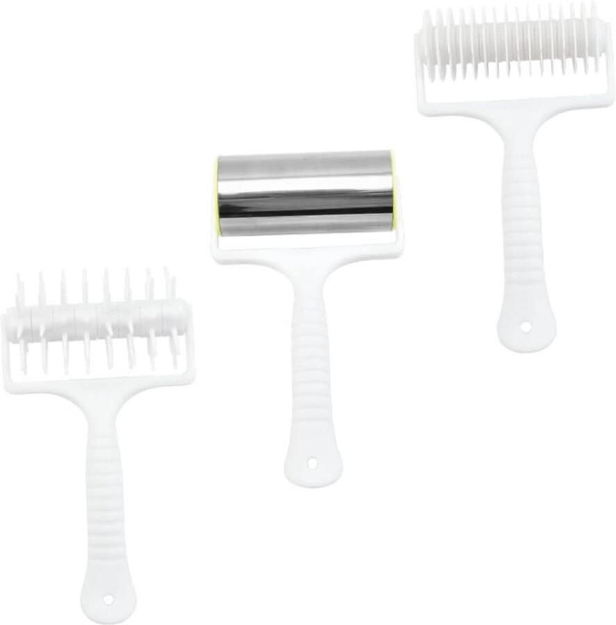 Pizza Rolstok Set Deegroller Prikker Bakken van deeg Set van 3 stuks 22 x 11.7 cm