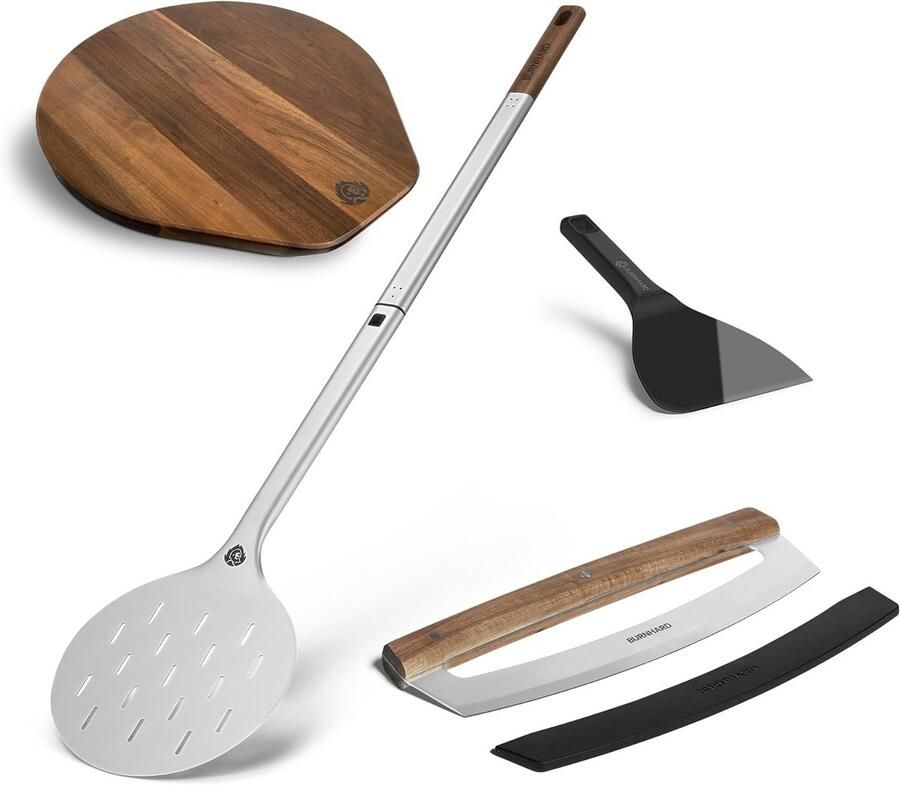 Pizza Set Bakgerei Professioneel Bakken 3 Delig 49.5 cm Natuurlijk Hout