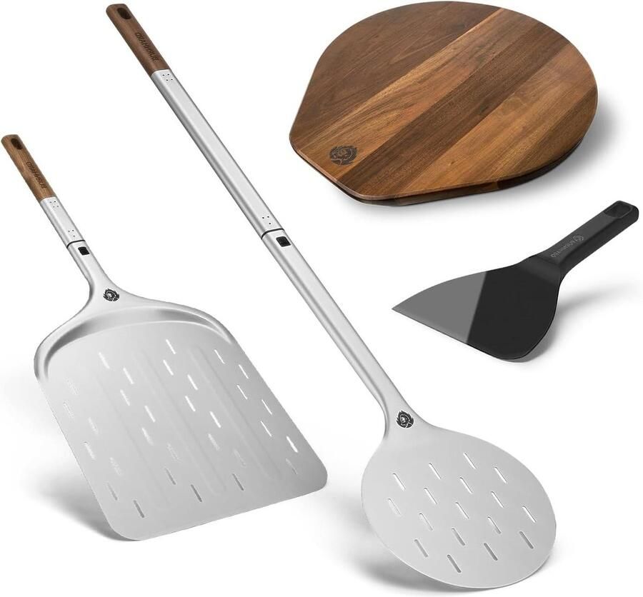 Pizza Set Pizzagereedschap Pizzabakset Pizza Bakken Geperforeerde Schep 4-delig Beige
