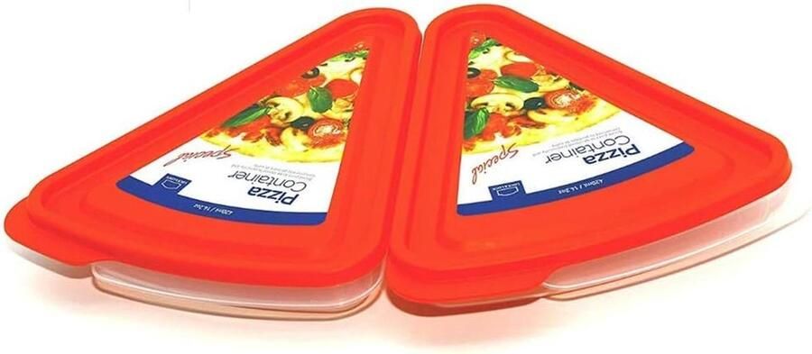 Pizza Slice Container Set 2 Stuks Rood