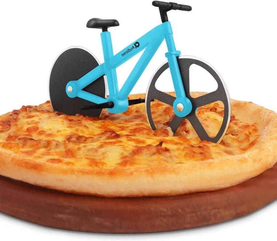 Pizza Snijder 19 cm van RVS met Fietsontwerp Ideaal voor Pizza Pannenkoeken Taarten en Brood