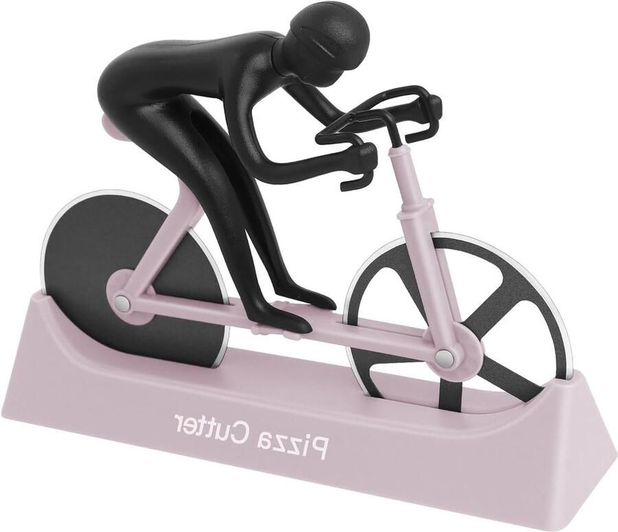 Pizza Snijder in Fietsdesign Dubbel RVS Super Scherp met Anti-aanbaklaag Ideaal voor Thuisgebruik en Feestjes