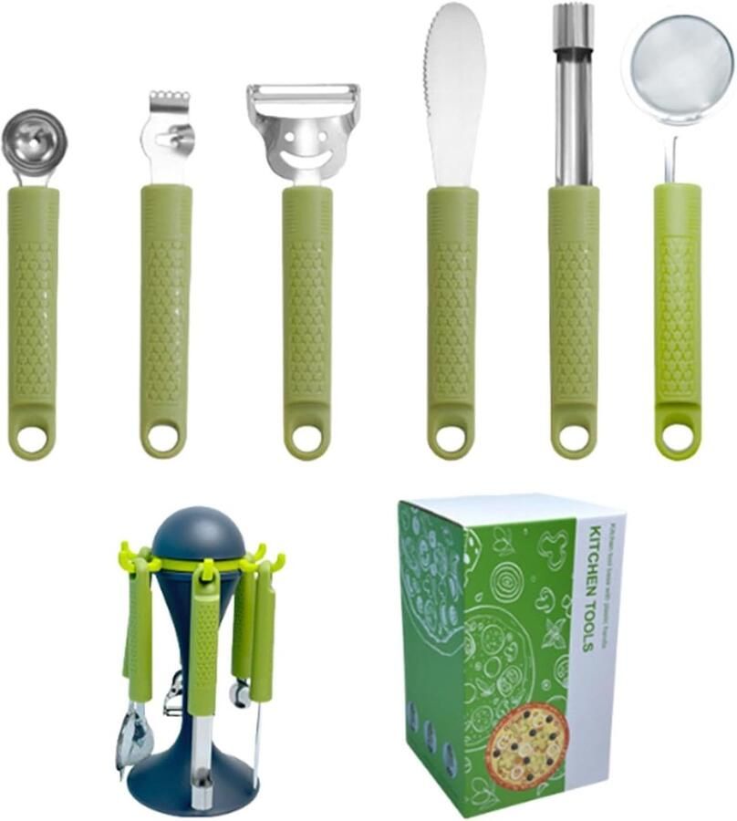 Pizza Snijder Set Pizzagerei Keuken Eten Bereiden 6 Delig Keukengerei 29 x 17 cm Zilver