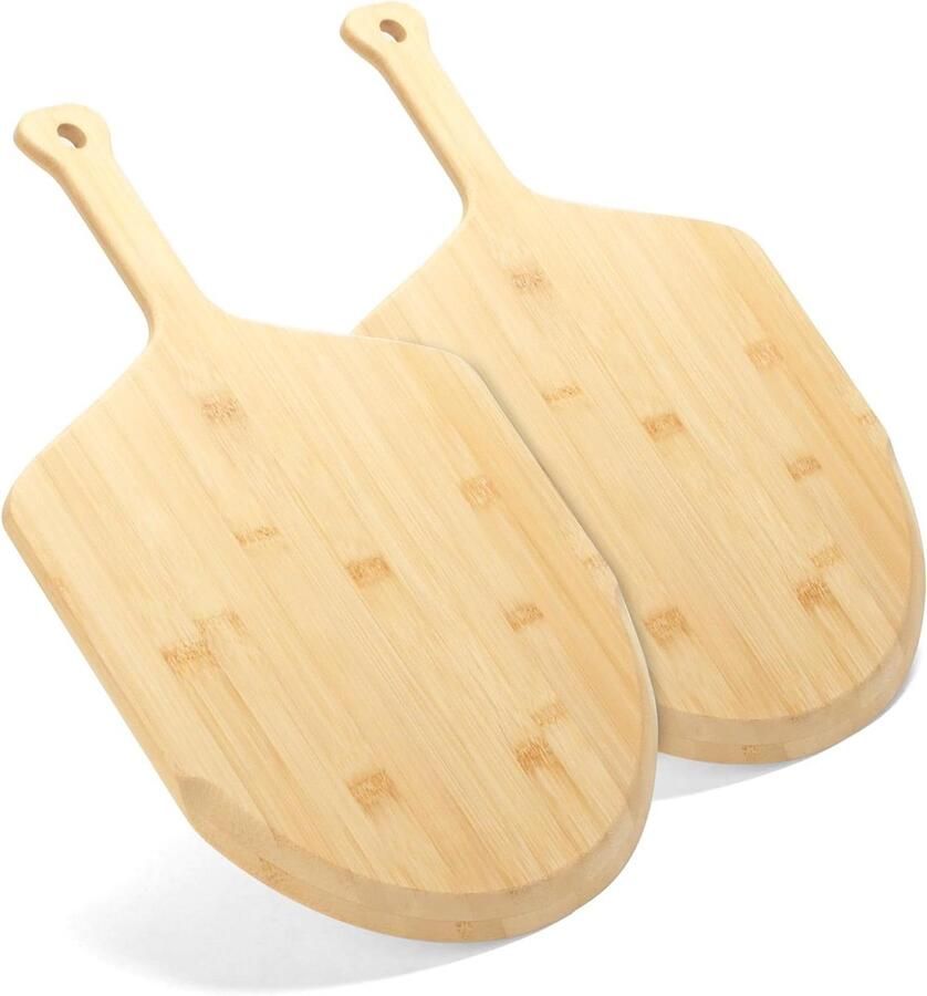 Pizza Spatel Set Pizza Schep Pizza Bakken Gemaakt van Bamboe 12 inch Natuurlijk Hout