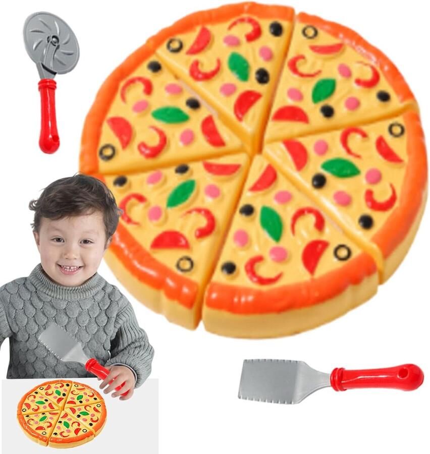 Pizza Speelset Namaaketen Keuken Kinderen Spelen Realistische Ingrediënten 21.8 x 16.6 cm