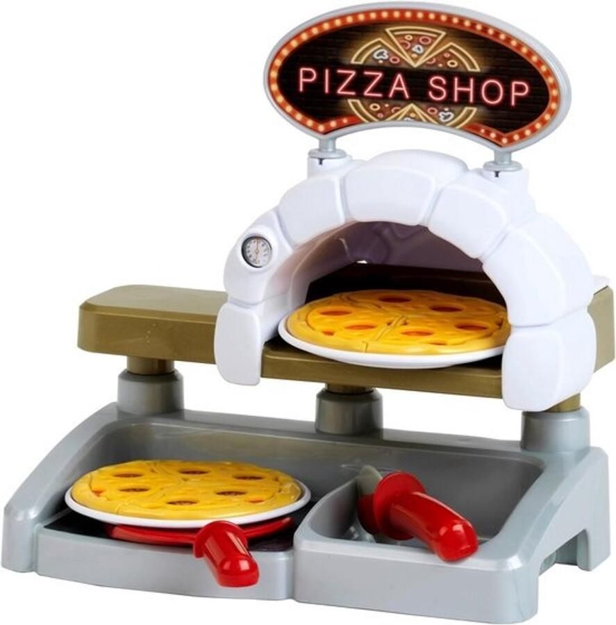 Pizza Station-speelset met pizzaroller pizzaschep en 2 pizzaborden speelgoed vanaf 3 jaar