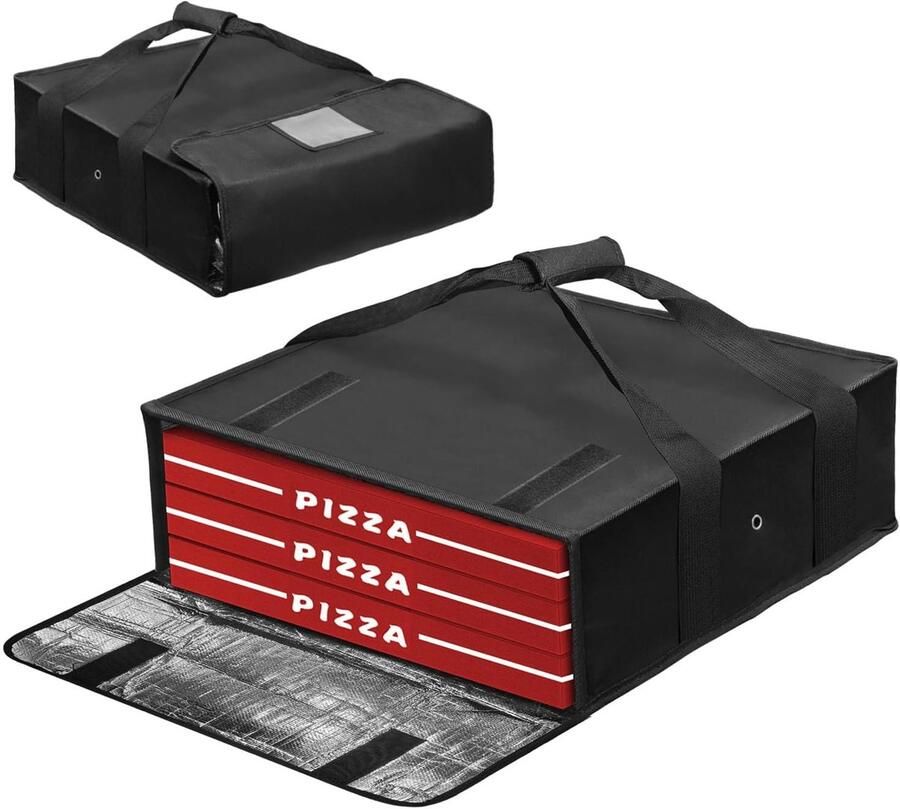 Pizza zak geïsoleerde 20x20x6 herbruikbaar warm houden ideaal voor levering ShopVlot