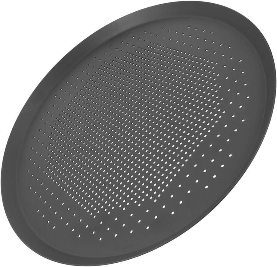 Pizzabakplaat Ronde Pan Bakvorm Oven Pizza Bakken Geperforeerd Aluminium 32.5 cm Diameter Zwart