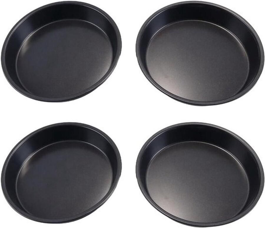 Pizzabakvorm set Kleine bakplaten Pizza's bakken Antiaanbaklaag 4 stuks 168 cm Zwart