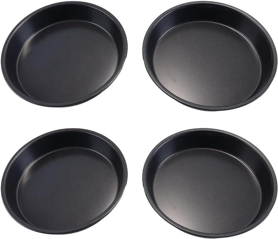 Pizzabakvorm set Kleine bakplaten Pizza's bakken Antiaanbaklaag 4 stuks 168 cm Zwart