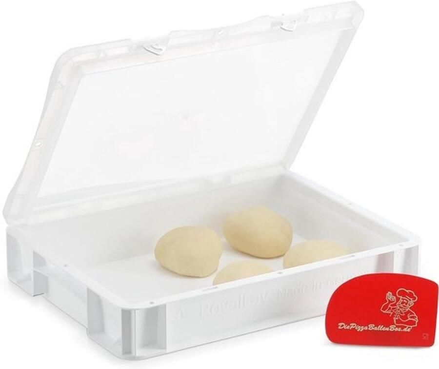 Pizzaballenbox 30 x 40 x 8 5 cm voedselveilige kunststof met ademend klapdeksel