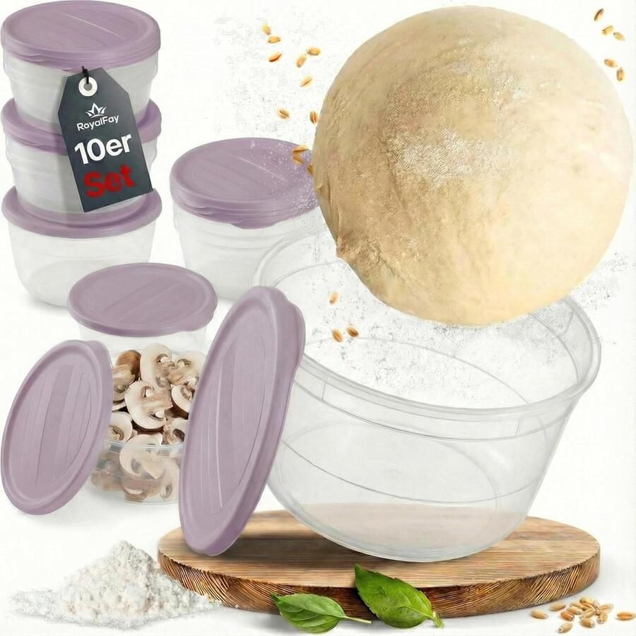 Pizzaballendoos 10 Stuks met Deksel Voedselveilige Ingrediëntencontainer voor Fermentatie en Opslag