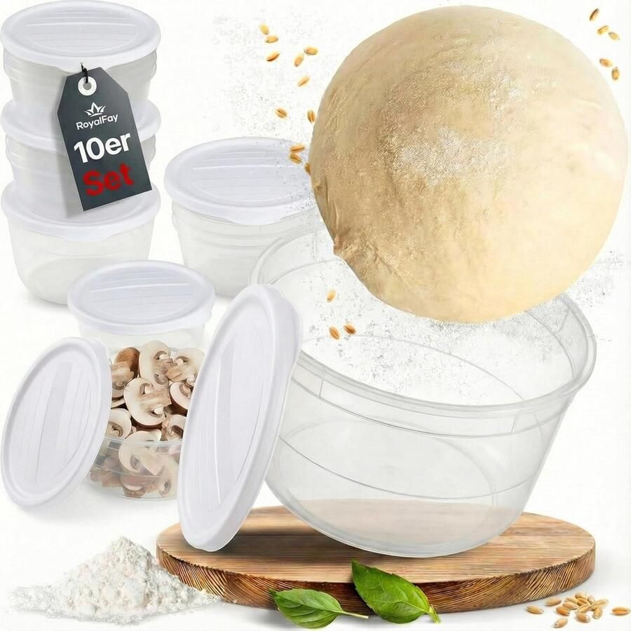 Pizzaballendozen 10 stuks met deksel Voedselveilige fermentatiebox