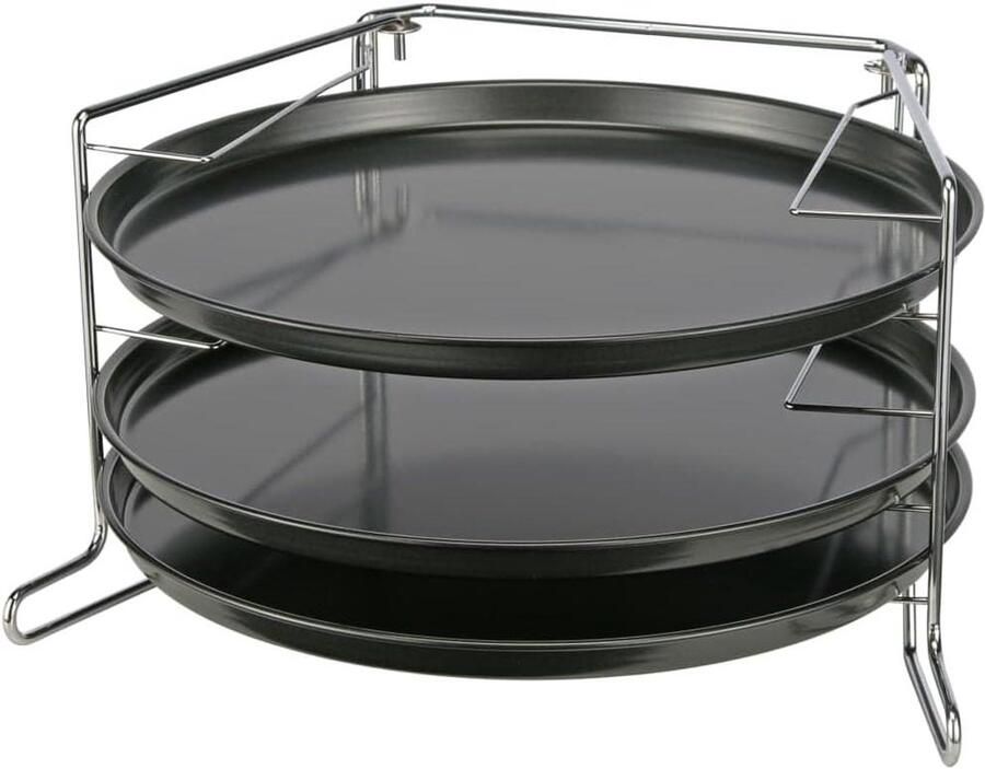 Pizzablik Set Bakblik Pizza Bakken Antiaanbaklaag 30 cm Zwart