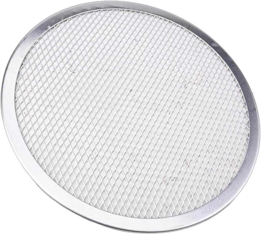 Pizzabodem Bakplaat Pizzanet Scherm Gelijkmatig Bakken Fijnmazig Gaas 10 inch Zilver