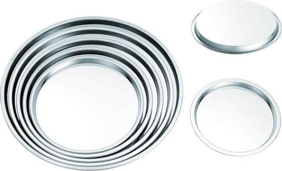 Pizzabodem Bakplaat Ronde Pan Pizza Bakken Ovenbestendig Ontwerp 25.5 cm Zilver