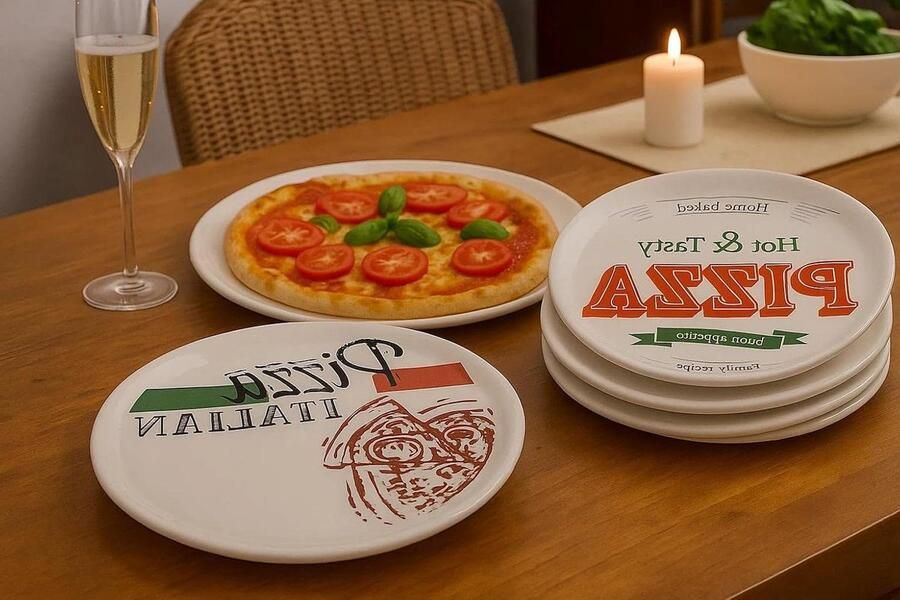 Pizzaborden Borden set Italiaans dineren Italiaans design Ø 30 cm Wit