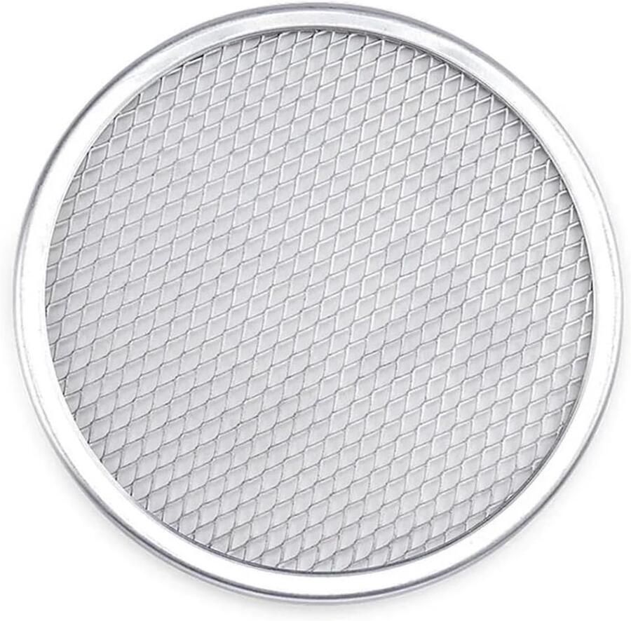 Pizzaborden Gaas Aluminium Bakplaat Perfect Bakken Duurzaam Materiaal 20.5 cm Diameter Zilver