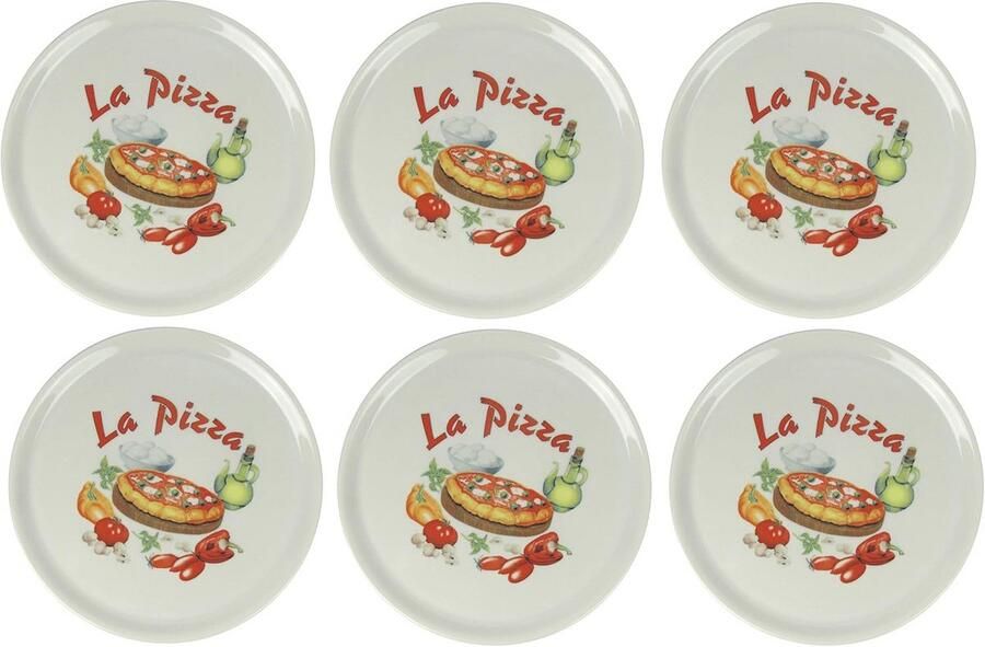 Pizzaborden met decoratie 6 stuks Ø 31 cm