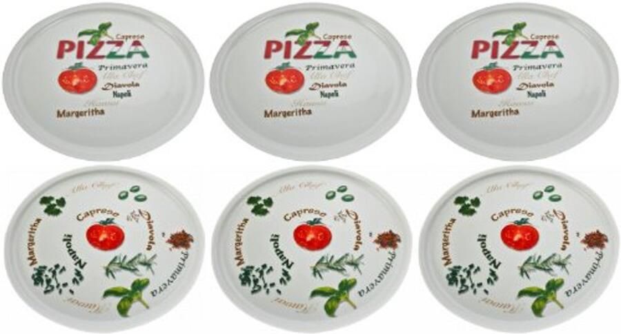 Pizzaborden Porselein Grote Borden Italiaans Eten Schokbestendig Materiaal Ø 30 cm Wit Decor